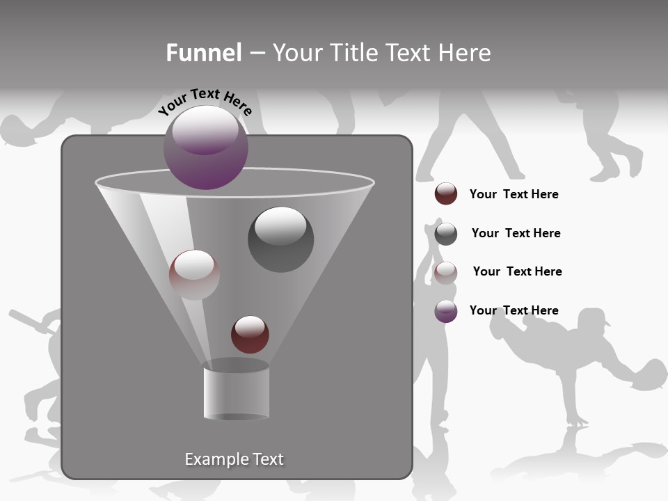 Baseball Silhouettes And Reflections Stock Vector Illustration: PowerPoint Template