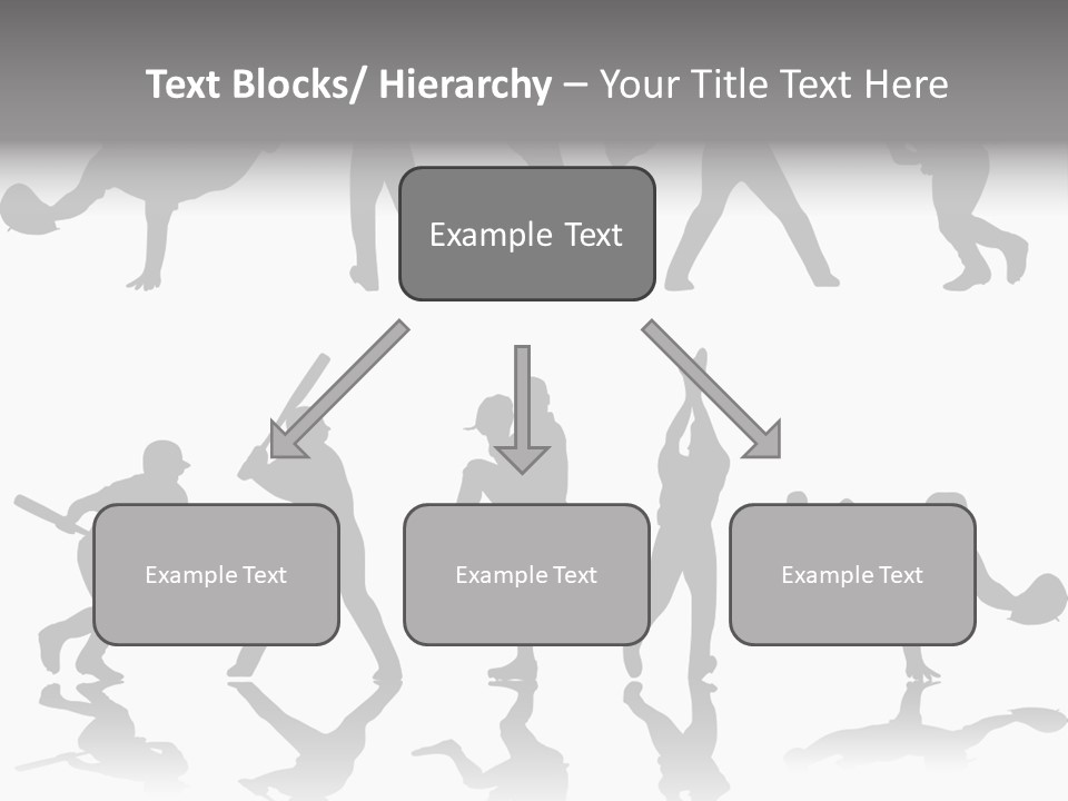 Baseball Silhouettes And Reflections Stock Vector Illustration: PowerPoint Template
