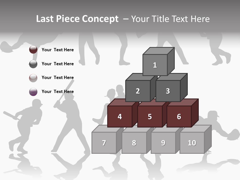 Baseball Silhouettes And Reflections Stock Vector Illustration: PowerPoint Template