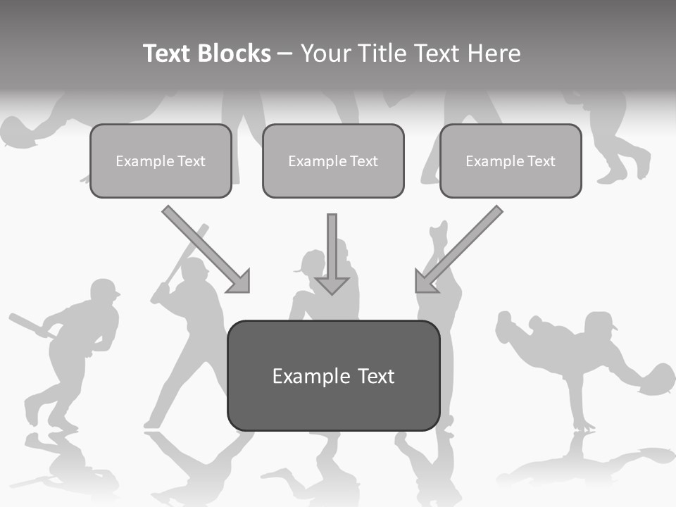 Baseball Silhouettes And Reflections Stock Vector Illustration: PowerPoint Template