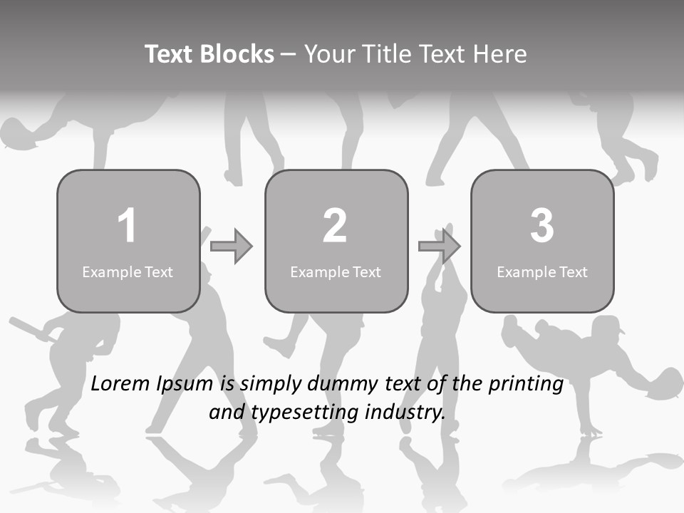 Baseball Silhouettes And Reflections Stock Vector Illustration: PowerPoint Template