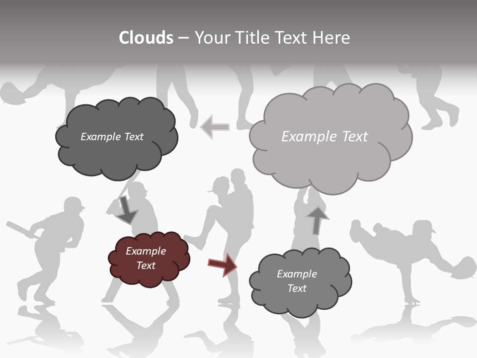 Baseball Silhouettes And Reflections Stock Vector Illustration: PowerPoint Template