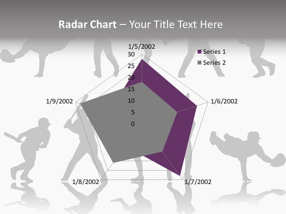 Baseball Silhouettes And Reflections Stock Vector Illustration: PowerPoint Template