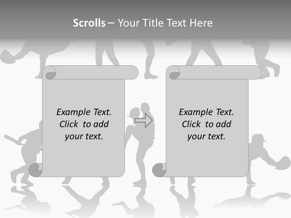 Baseball Silhouettes And Reflections Stock Vector Illustration: PowerPoint Template