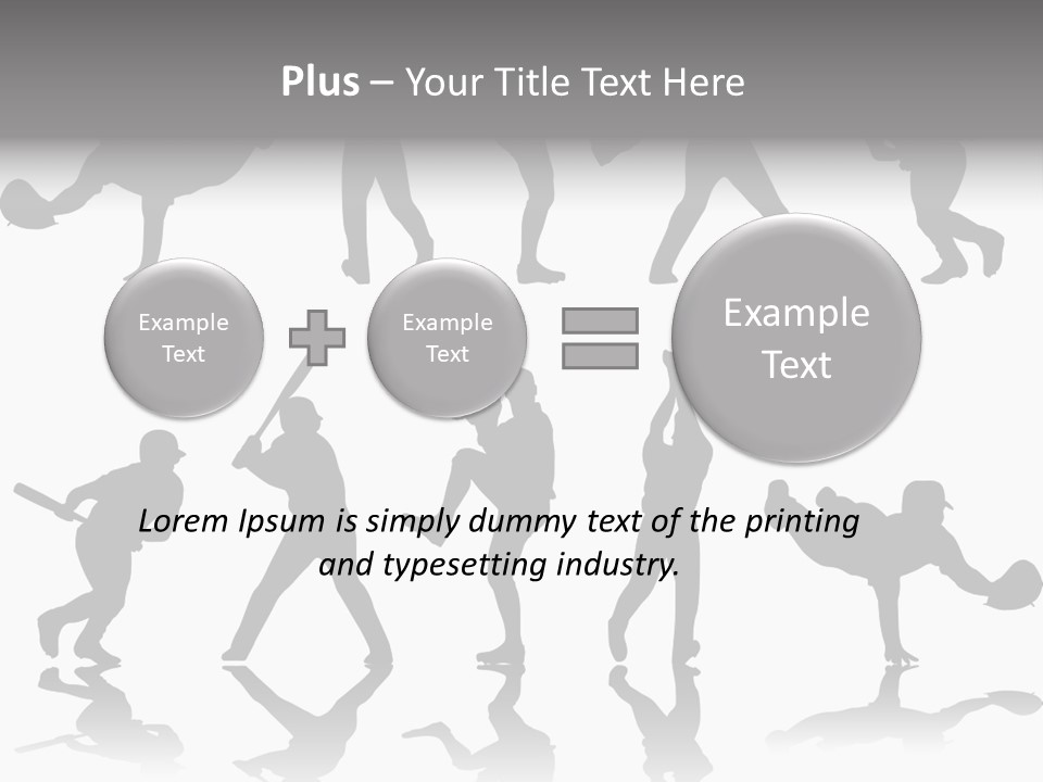 Baseball Silhouettes And Reflections Stock Vector Illustration: PowerPoint Template