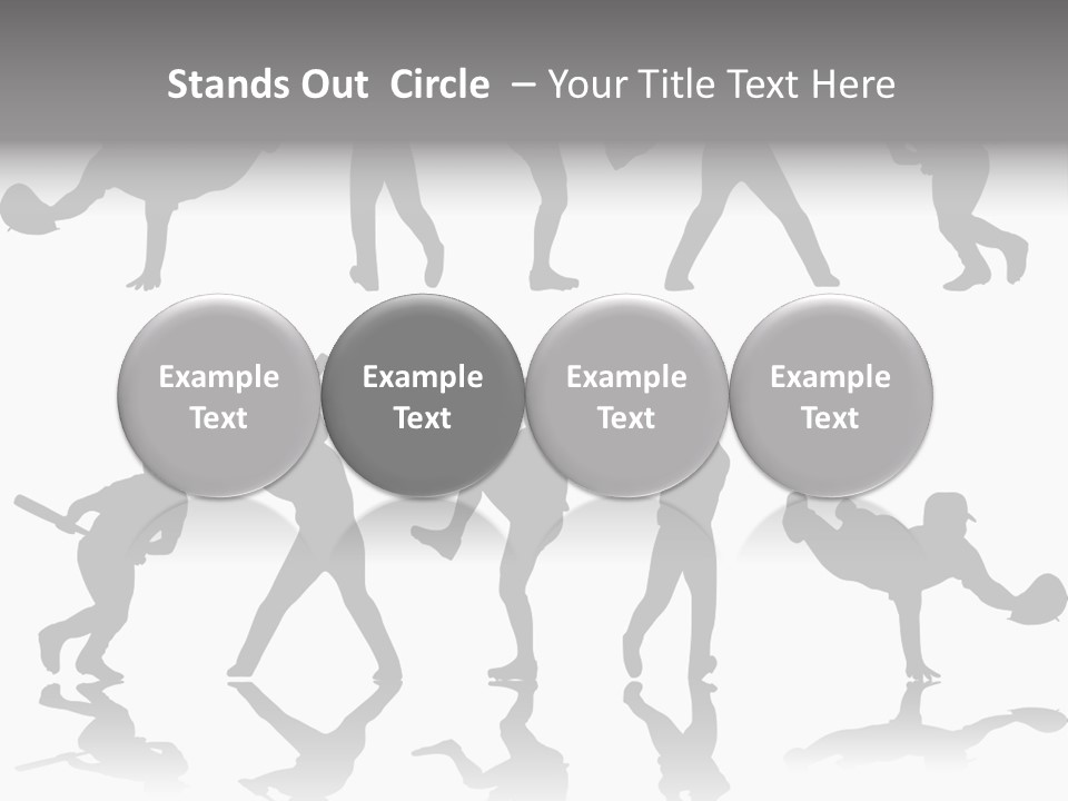 Baseball Silhouettes And Reflections Stock Vector Illustration: PowerPoint Template