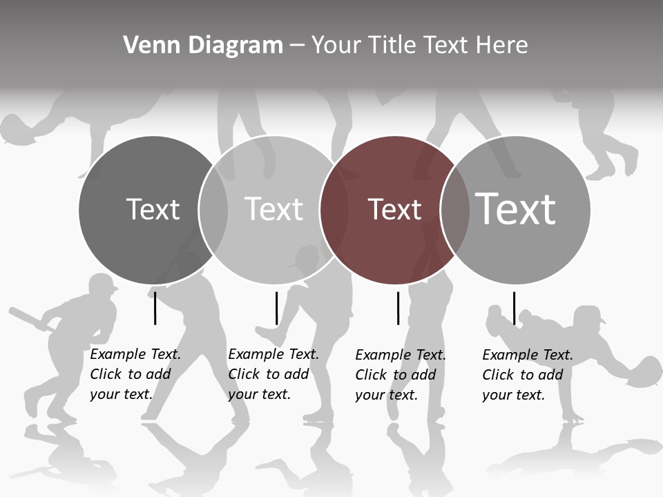 Baseball Silhouettes And Reflections Stock Vector Illustration: PowerPoint Template