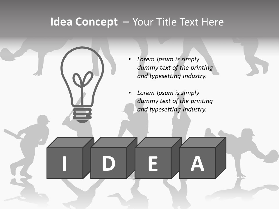 Baseball Silhouettes And Reflections Stock Vector Illustration: PowerPoint Template