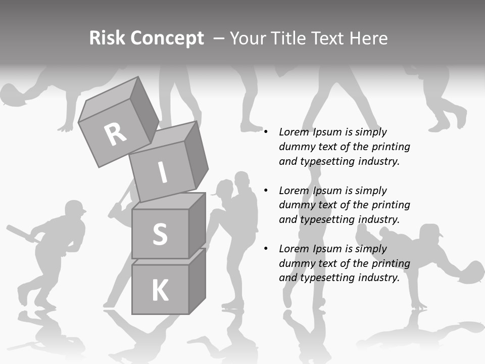 Baseball Silhouettes And Reflections Stock Vector Illustration: PowerPoint Template