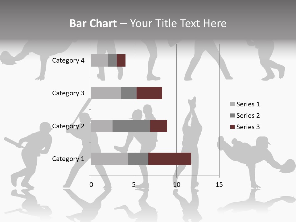 Baseball Silhouettes And Reflections Stock Vector Illustration: PowerPoint Template
