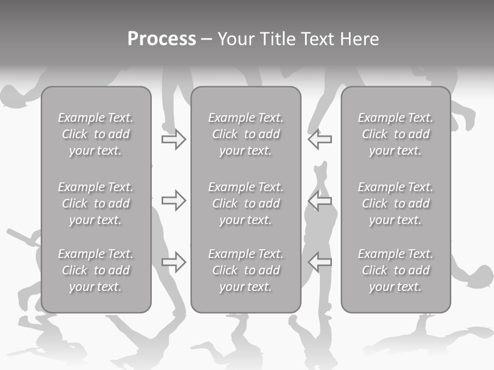 Baseball Silhouettes And Reflections Stock Vector Illustration: PowerPoint Template