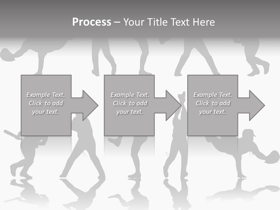 Baseball Silhouettes And Reflections Stock Vector Illustration: PowerPoint Template