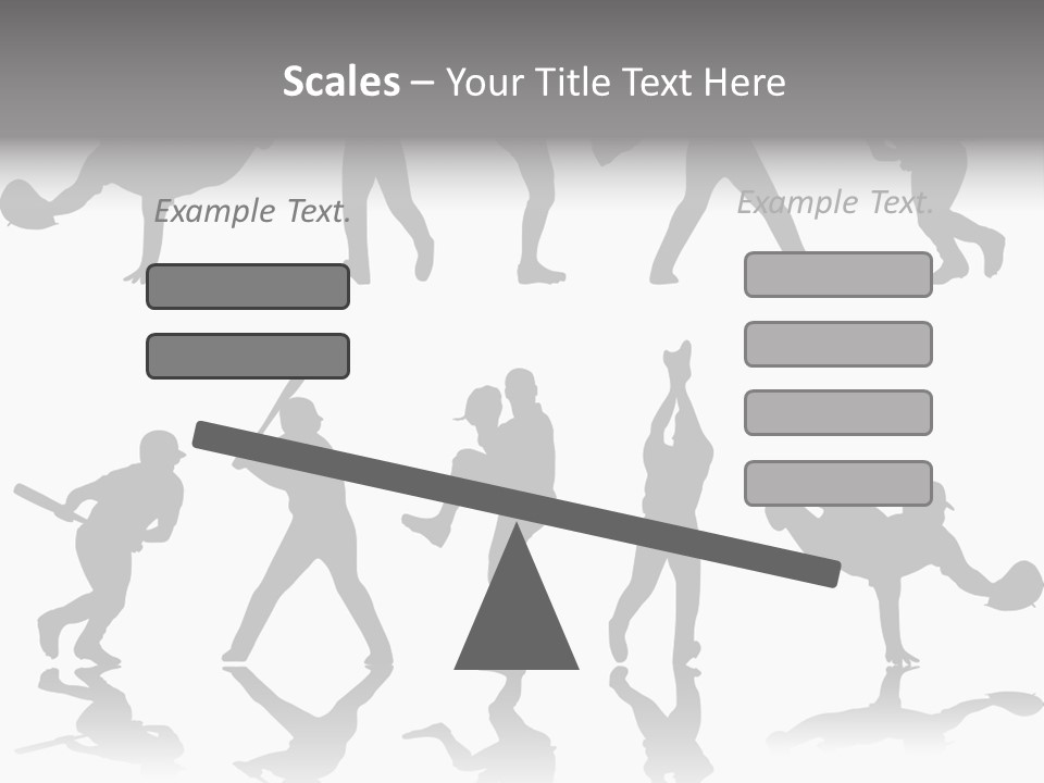 Baseball Silhouettes And Reflections Stock Vector Illustration: PowerPoint Template