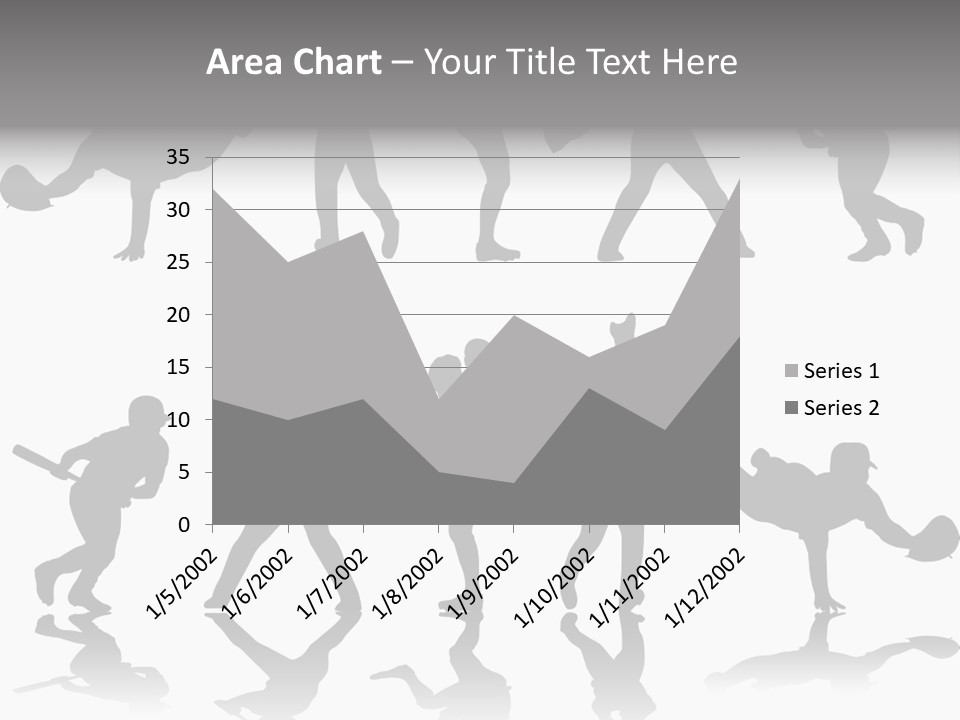 Baseball Silhouettes And Reflections Stock Vector Illustration: PowerPoint Template