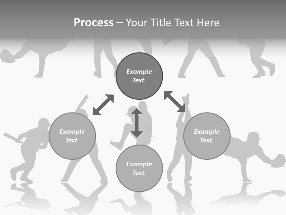 Baseball Silhouettes And Reflections Stock Vector Illustration: PowerPoint Template