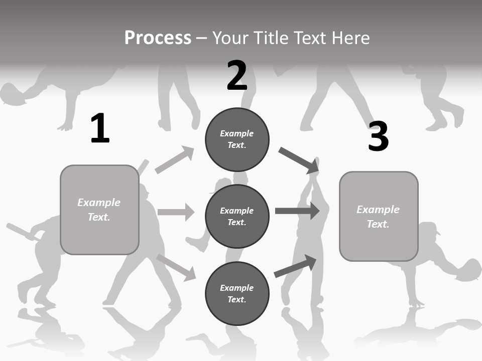 Baseball Silhouettes And Reflections Stock Vector Illustration: PowerPoint Template