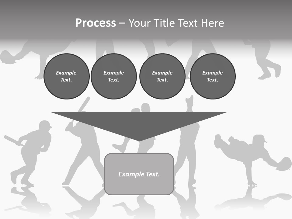 Baseball Silhouettes And Reflections Stock Vector Illustration: PowerPoint Template