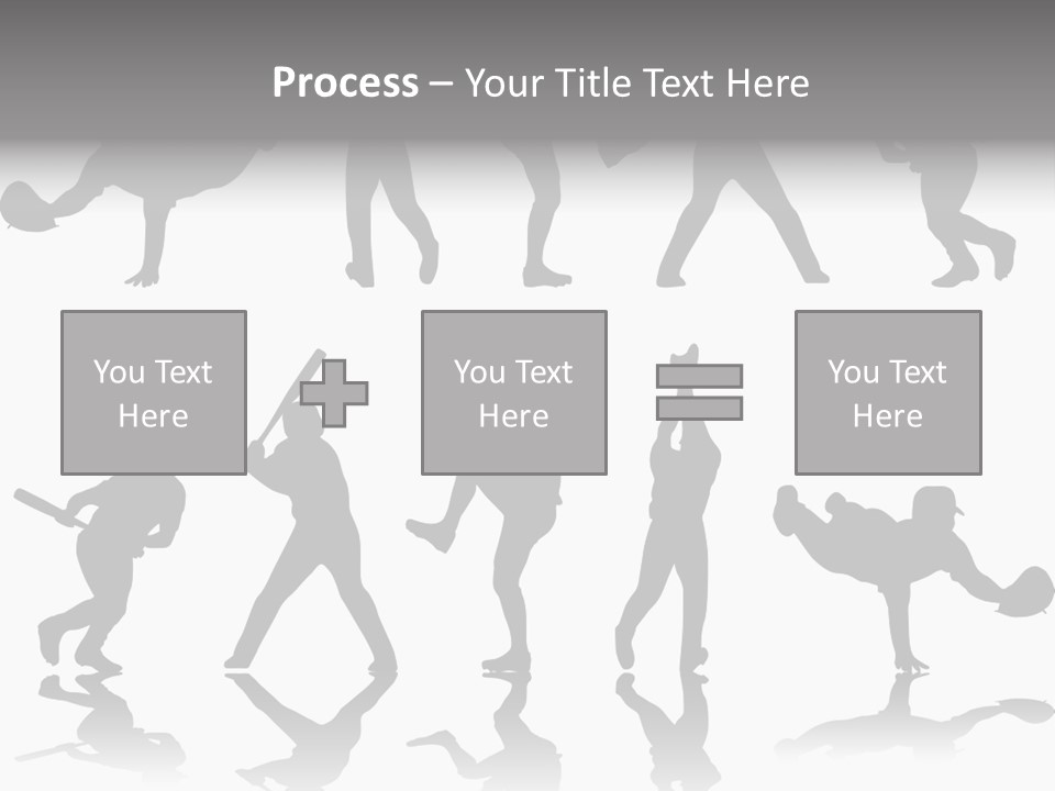 Baseball Silhouettes And Reflections Stock Vector Illustration: PowerPoint Template