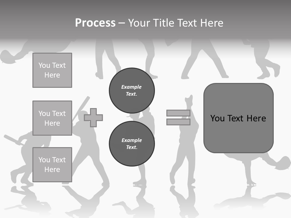 Baseball Silhouettes And Reflections Stock Vector Illustration: PowerPoint Template