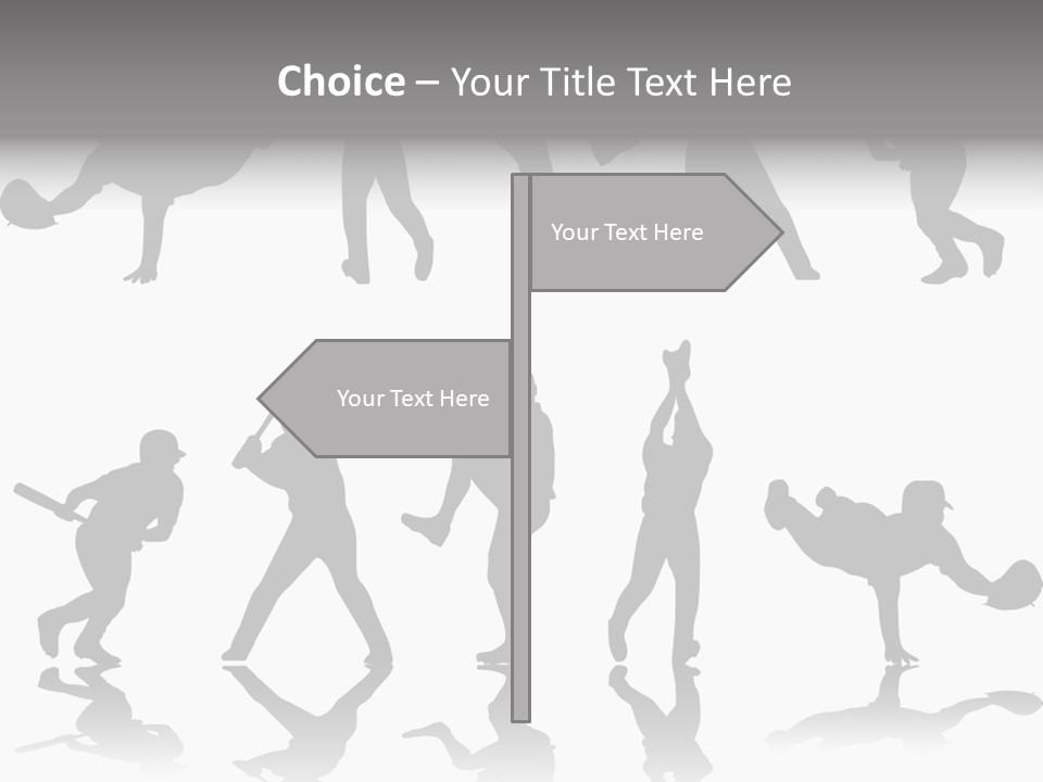 Baseball Silhouettes And Reflections Stock Vector Illustration: PowerPoint Template