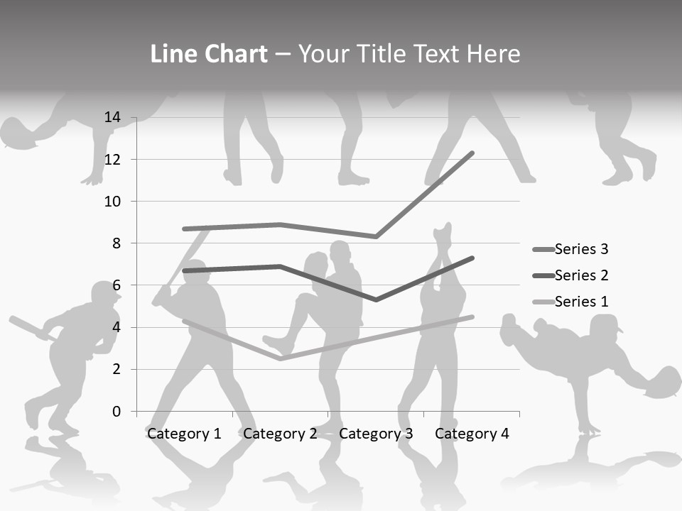 Baseball Silhouettes And Reflections Stock Vector Illustration: PowerPoint Template