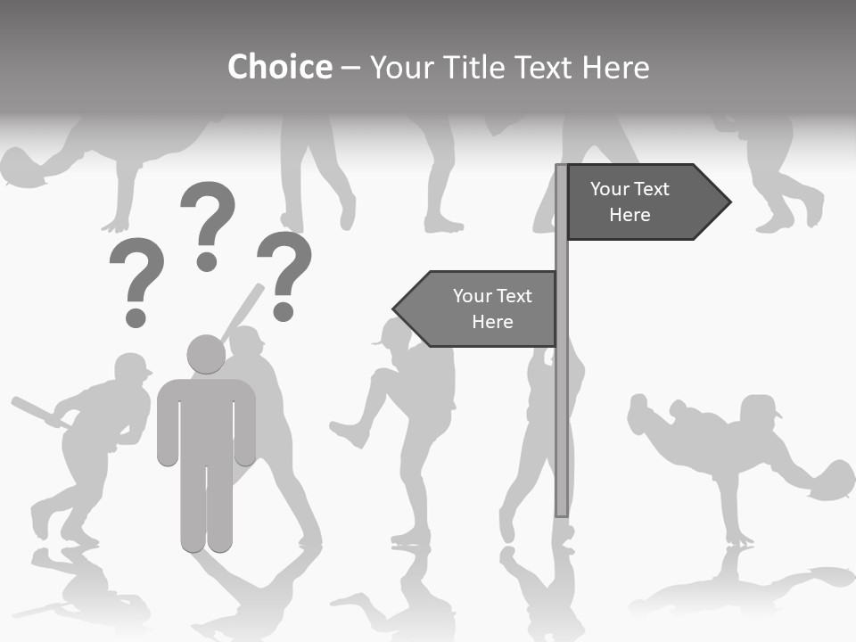 Baseball Silhouettes And Reflections Stock Vector Illustration: PowerPoint Template