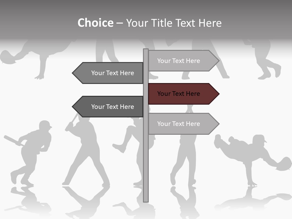 Baseball Silhouettes And Reflections Stock Vector Illustration: PowerPoint Template