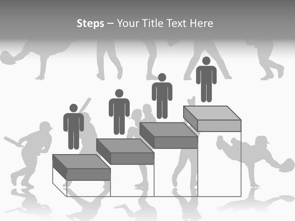 Baseball Silhouettes And Reflections Stock Vector Illustration: PowerPoint Template