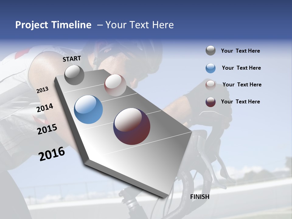 Cyclist On Velodrome PowerPoint Template
