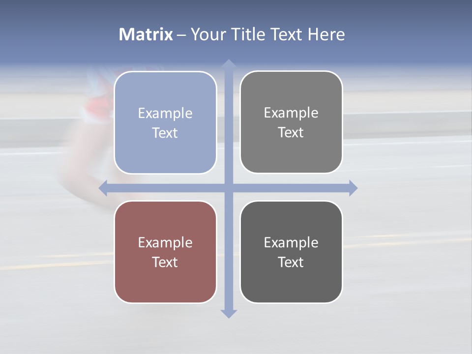 A Woman Running On A Road With A Blurry Background PowerPoint Template