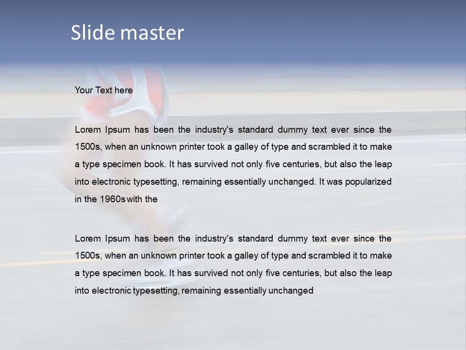 A Woman Running On A Road With A Blurry Background PowerPoint Template