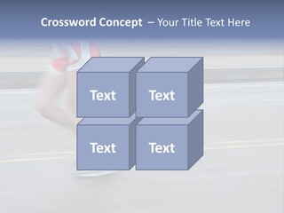 A Woman Running On A Road With A Blurry Background PowerPoint Template