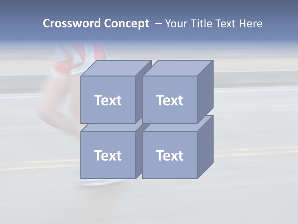 A Woman Running On A Road With A Blurry Background PowerPoint Template