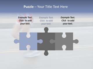 A Woman Running On A Road With A Blurry Background PowerPoint Template