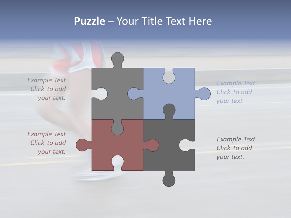 A Woman Running On A Road With A Blurry Background PowerPoint Template