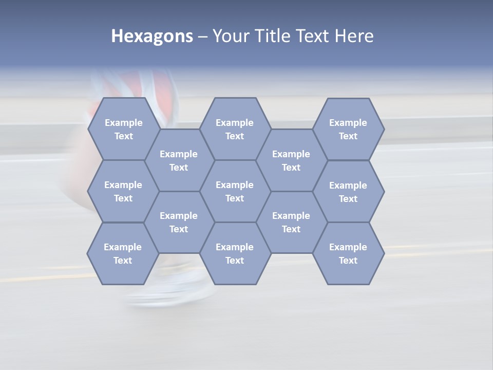 A Woman Running On A Road With A Blurry Background PowerPoint Template