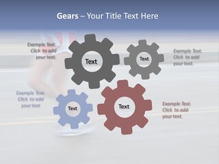 A Woman Running On A Road With A Blurry Background PowerPoint Template