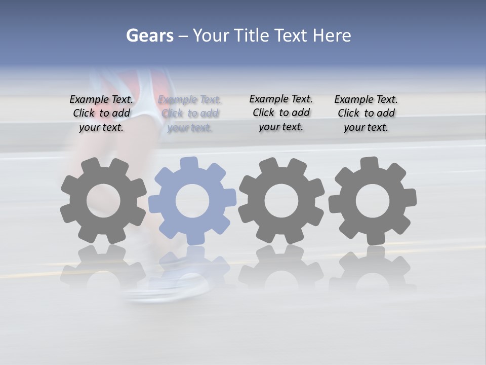 A Woman Running On A Road With A Blurry Background PowerPoint Template