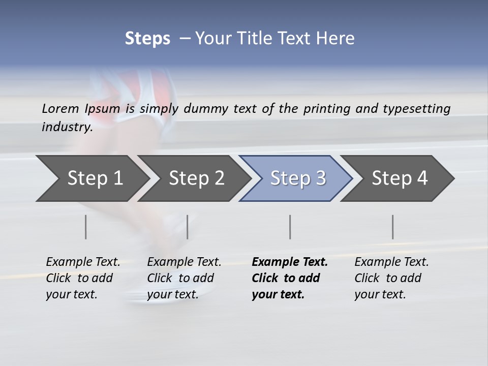 A Woman Running On A Road With A Blurry Background PowerPoint Template