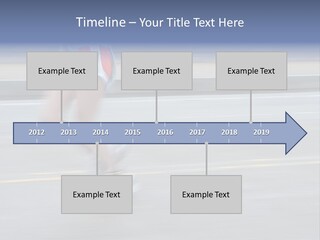 A Woman Running On A Road With A Blurry Background PowerPoint Template