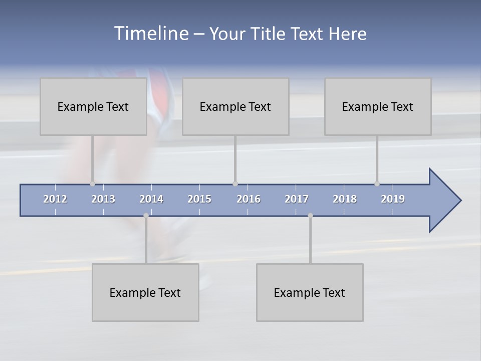 A Woman Running On A Road With A Blurry Background PowerPoint Template