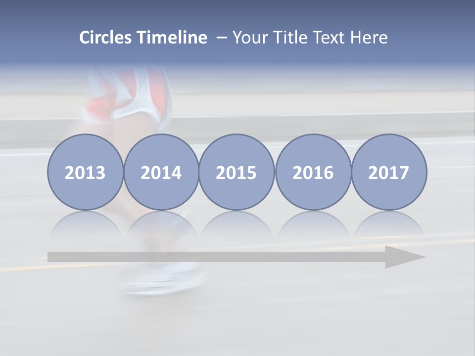 A Woman Running On A Road With A Blurry Background PowerPoint Template