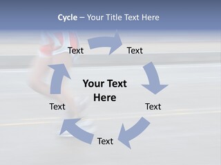 A Woman Running On A Road With A Blurry Background PowerPoint Template