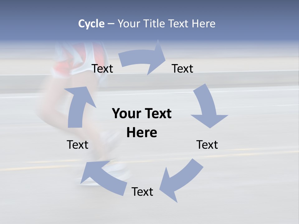 A Woman Running On A Road With A Blurry Background PowerPoint Template