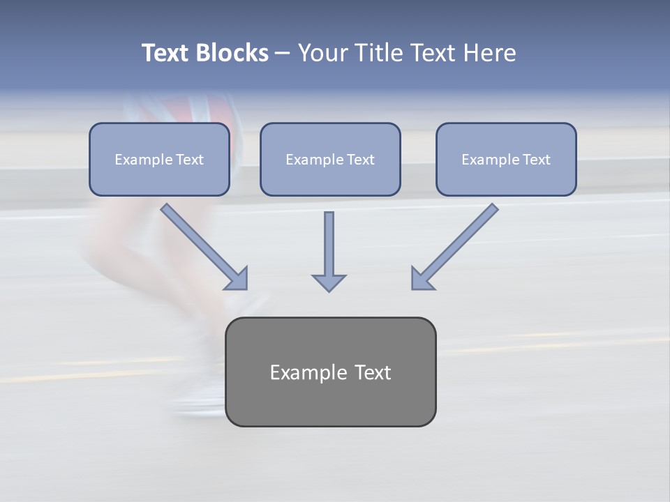 A Woman Running On A Road With A Blurry Background PowerPoint Template