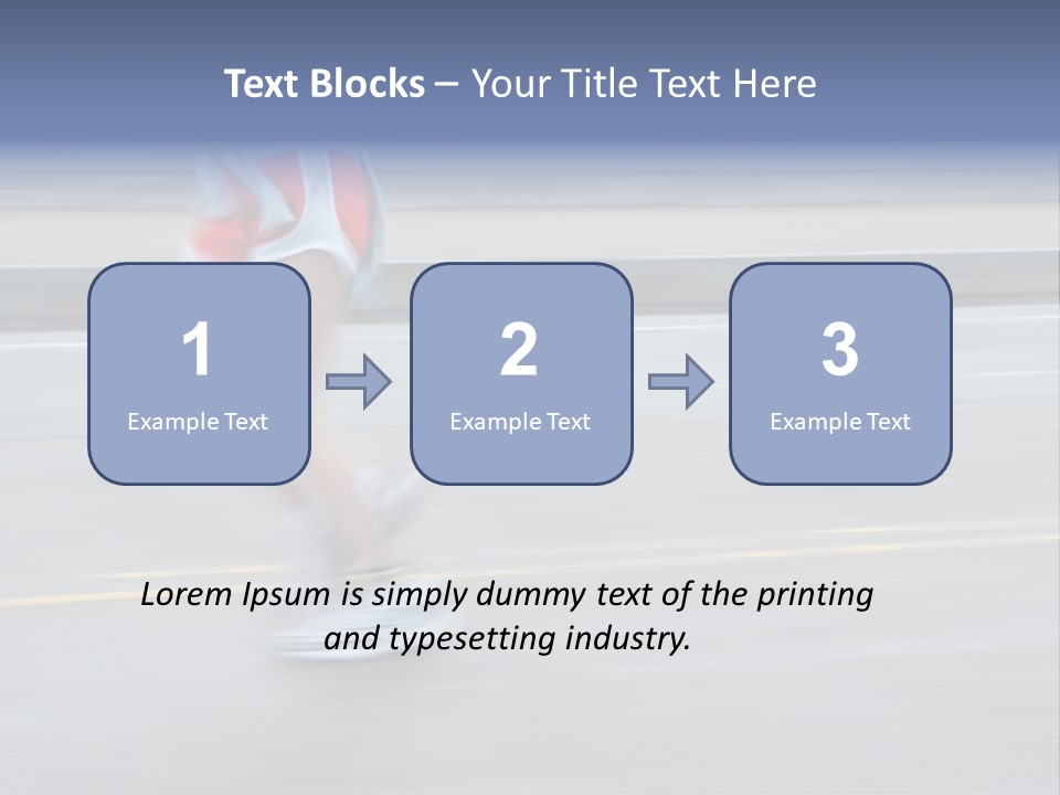 A Woman Running On A Road With A Blurry Background PowerPoint Template