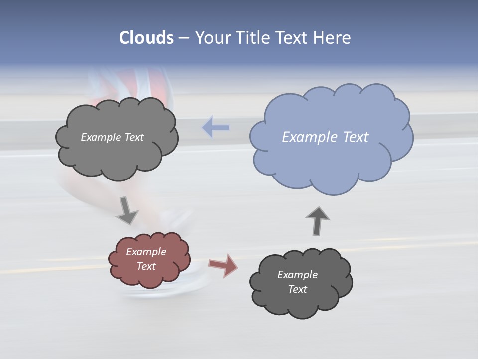 A Woman Running On A Road With A Blurry Background PowerPoint Template