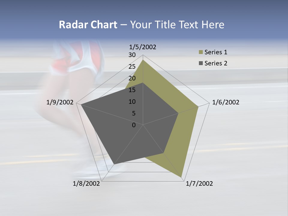 A Woman Running On A Road With A Blurry Background PowerPoint Template