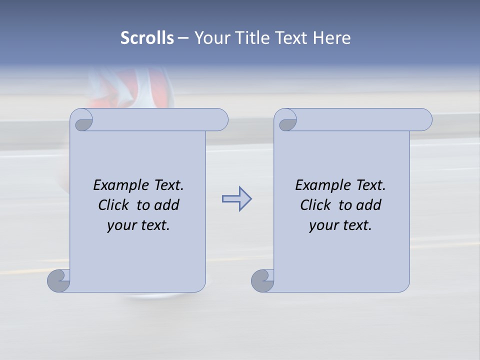 A Woman Running On A Road With A Blurry Background PowerPoint Template