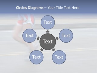 A Woman Running On A Road With A Blurry Background PowerPoint Template